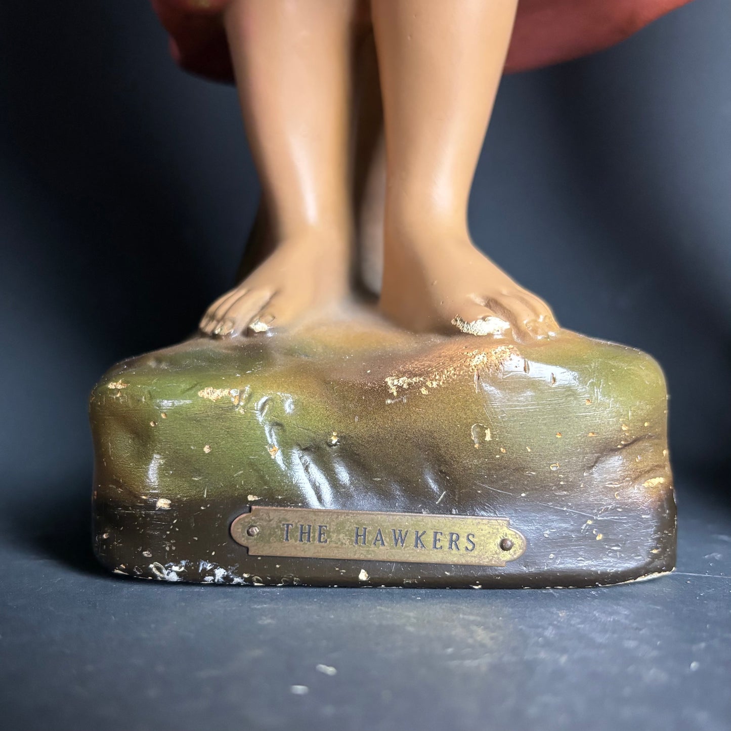 Vintage “The Hawkers” Chalkware Figures – Boy & Girl with Fruit Baskets (Pair)