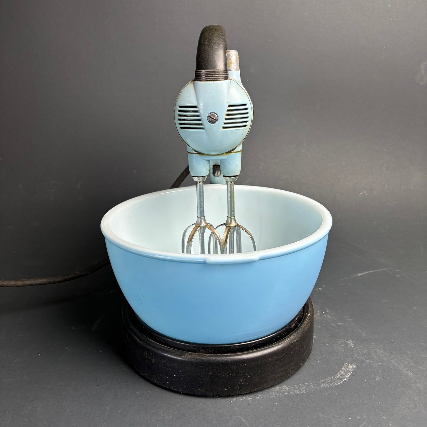 Vintage Sunbeam Mixmaster Stand Mixer Blue w Bowl Retro Kitchen