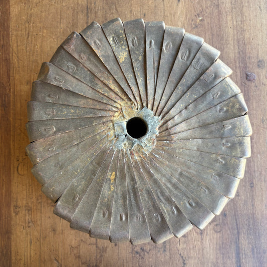 Handmade Folk Art Tobacco Tin Metal Bowl / Sculptural Dish