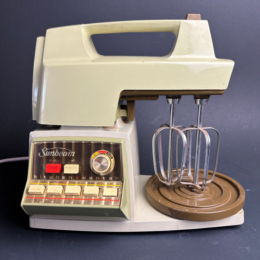 Vintage Sunbeam Kitchen Center Mixer Harvest Gold Retro Appliance