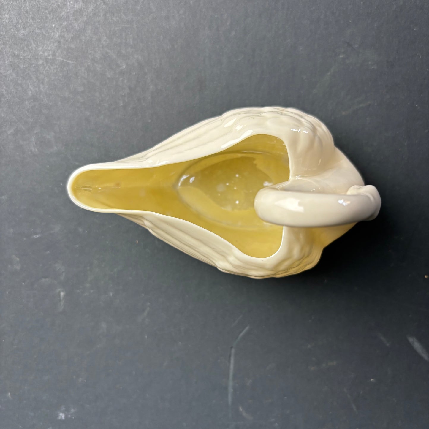 Belleek Ireland Swan Open Salt / Trinket Dish – Cream Glaze