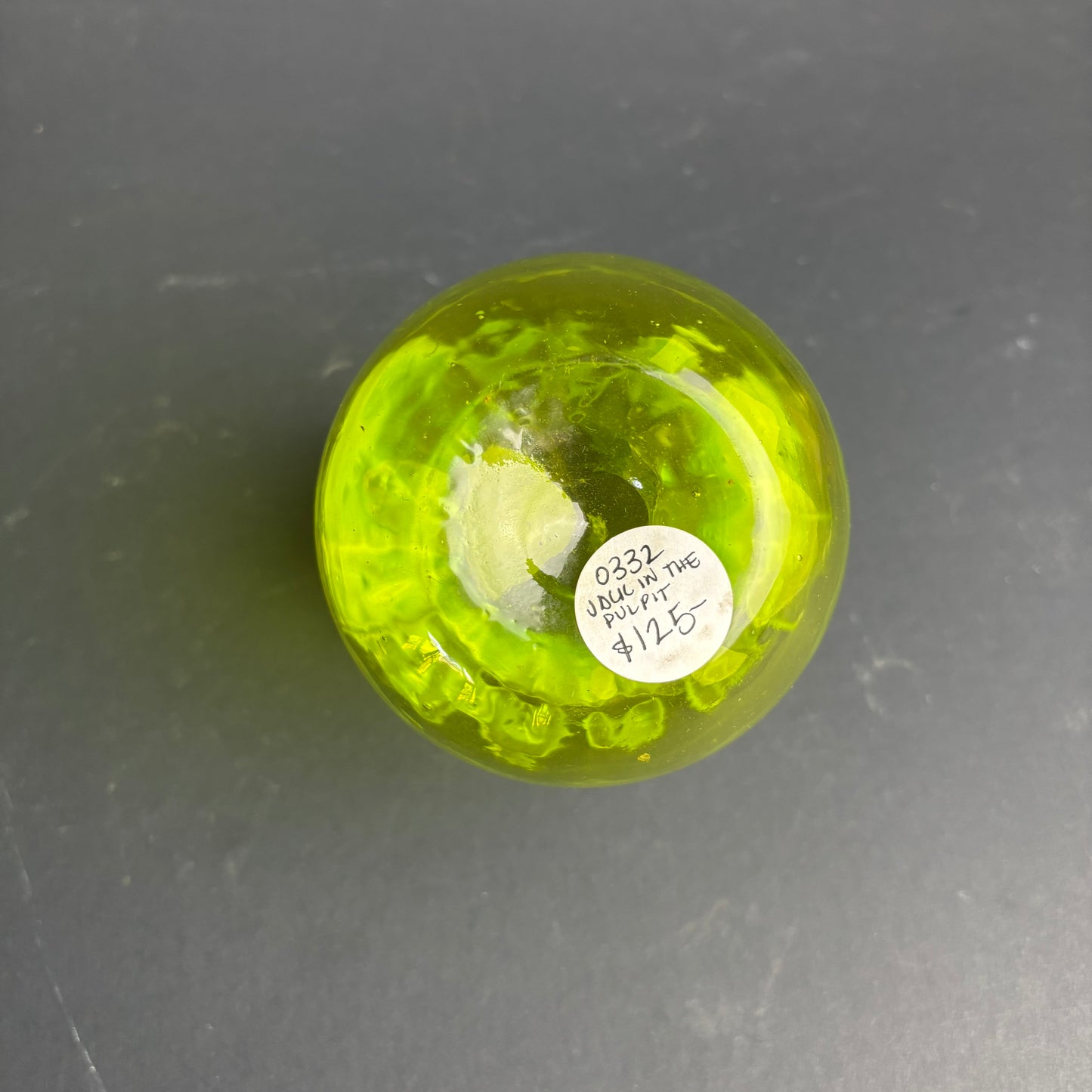 Vintage Green Cased Glass Vase – Bohemian Style Frilled Rim Art Glass