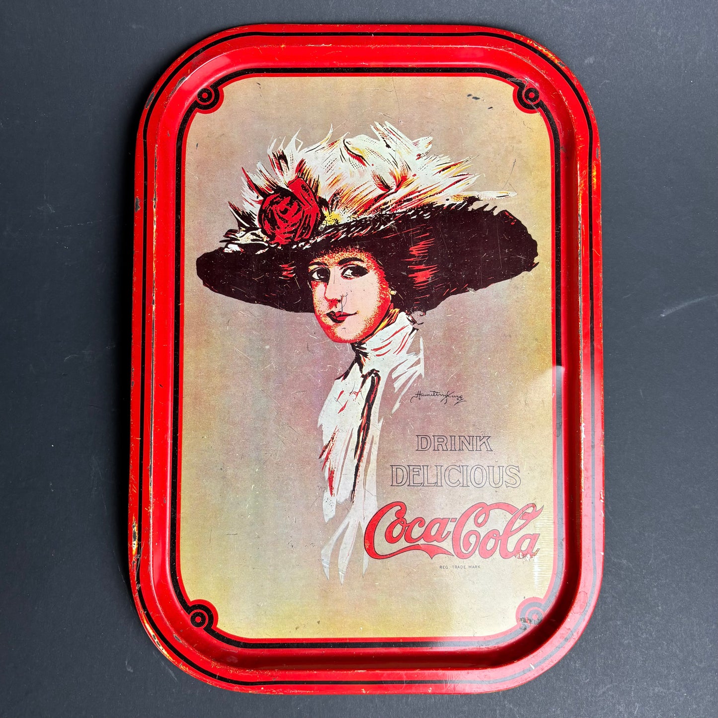 Vintage Style Coca-Cola Serving Tray – “Drink Delicious” Lady Advertising Tray