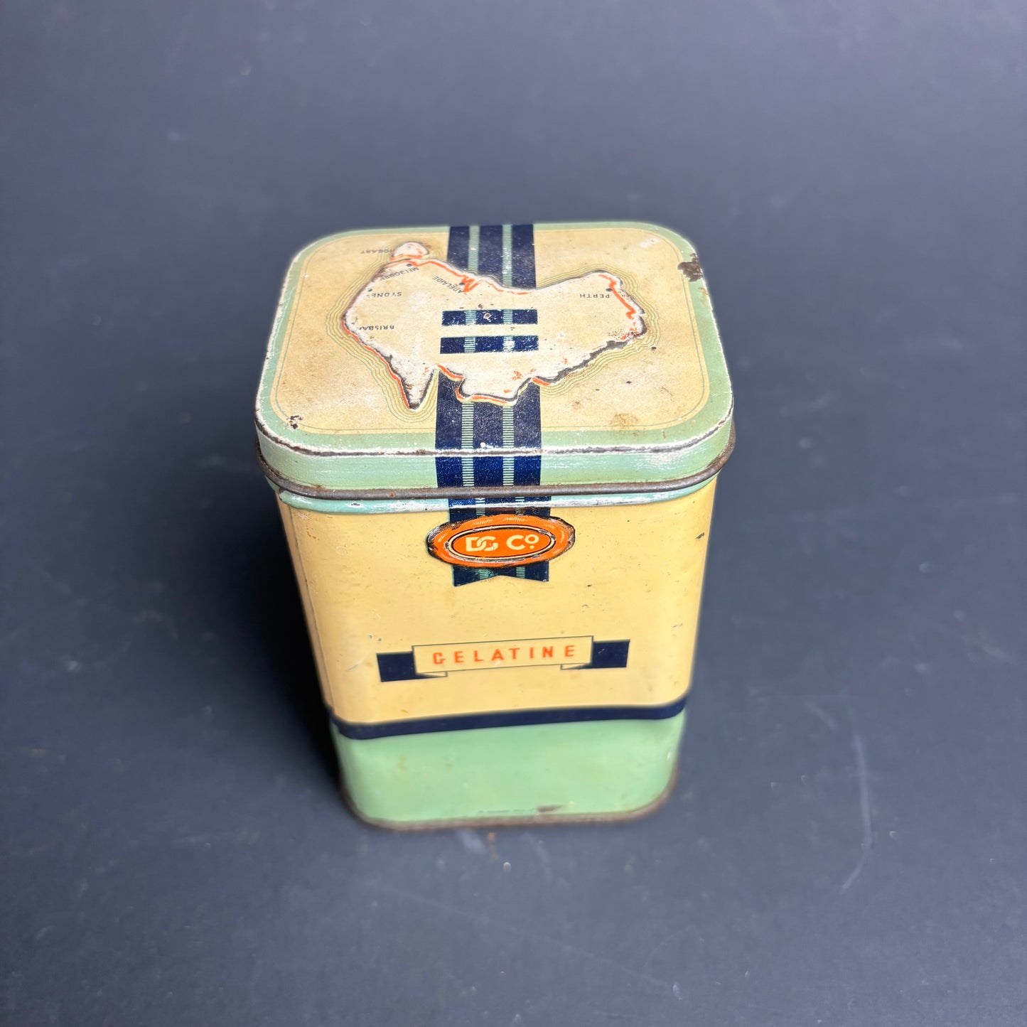 Vintage Davis Gelatine Tin 8oz – DG Co Sydney Australia Advertising Tin