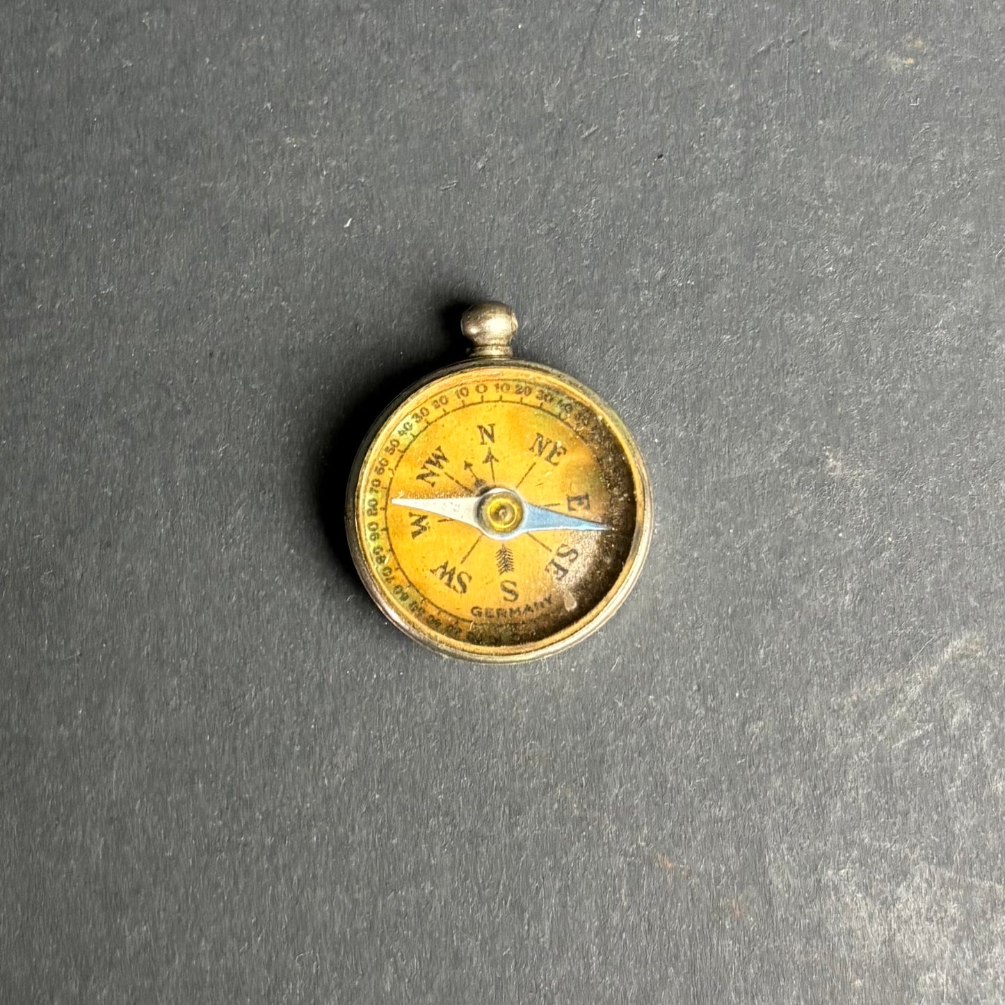 Antique Mini Pocket Compass – German Made Brass Travel Compass