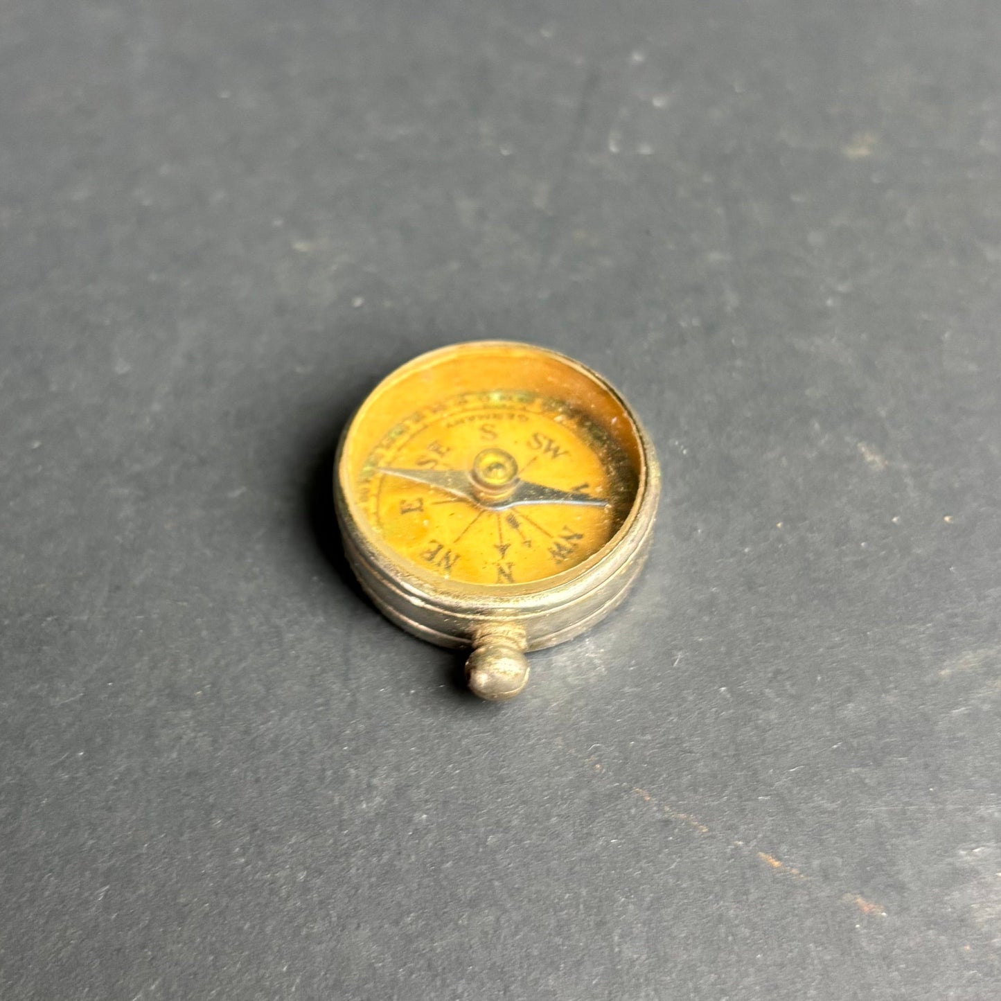 Antique Mini Pocket Compass – German Made Brass Travel Compass
