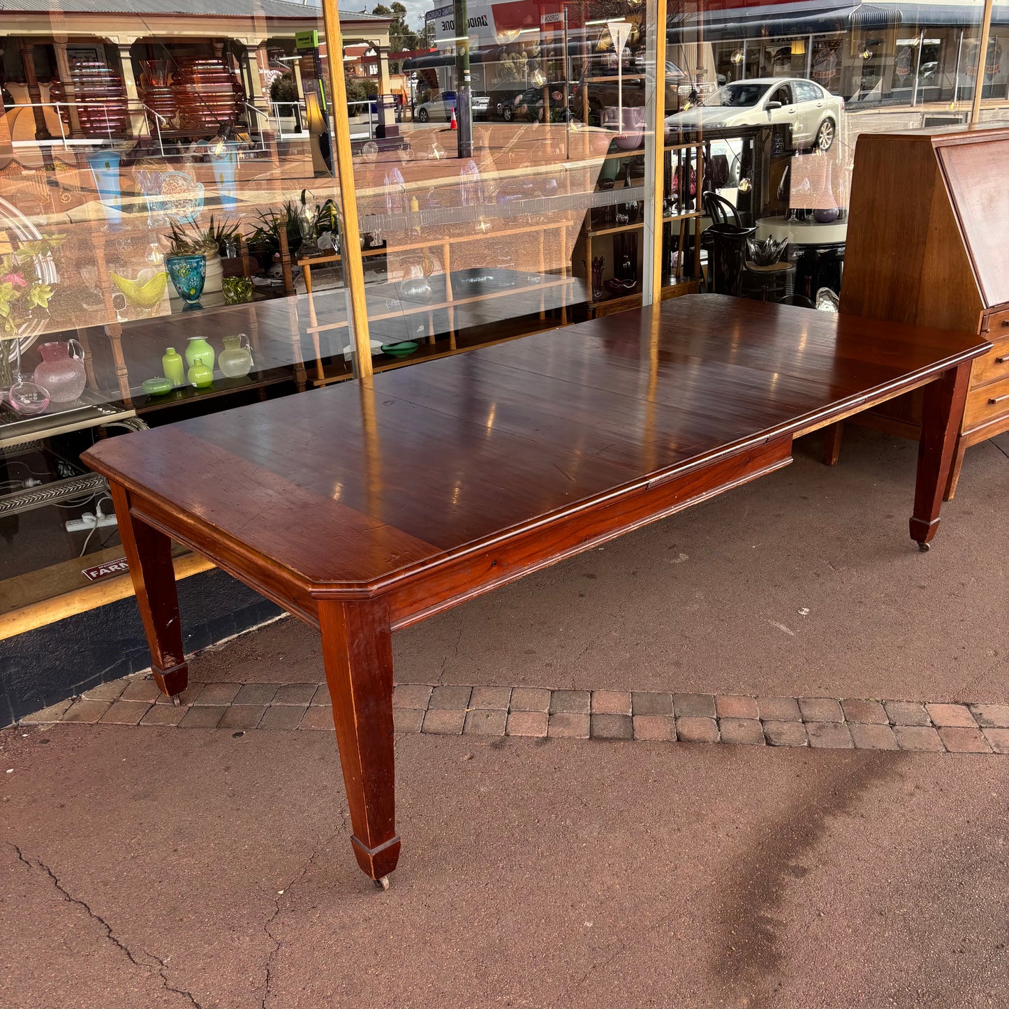Antique Australian Cedar Crank Extension Dining Table