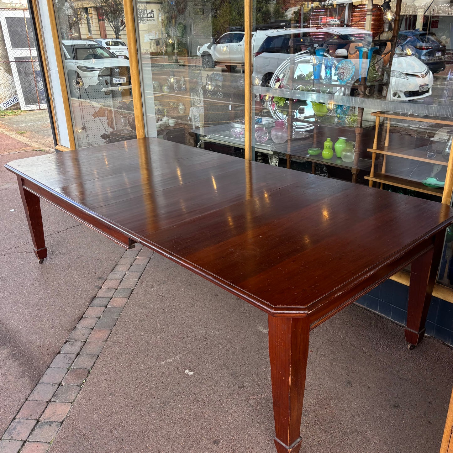 Antique Australian Cedar Crank Extension Dining Table