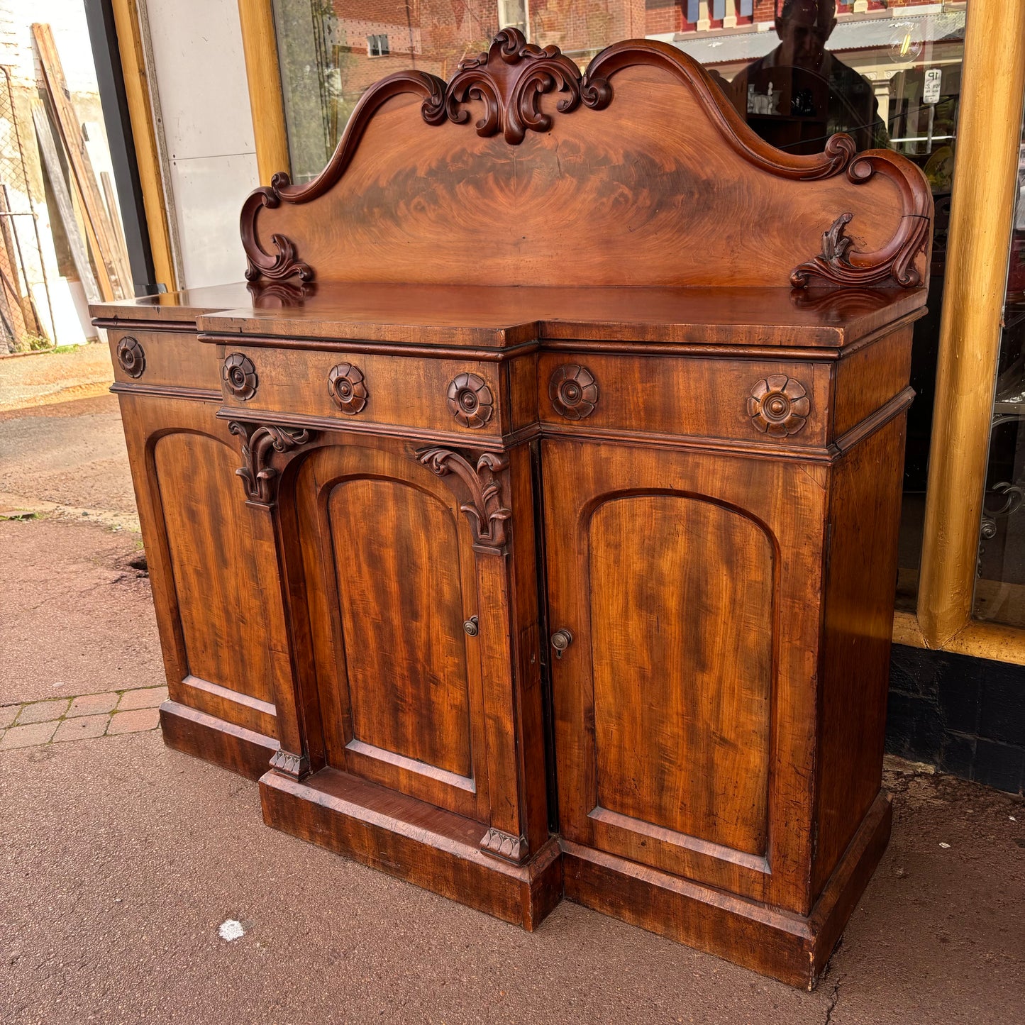 Victorian Mahogany Three-Door Chiffonier c.1870