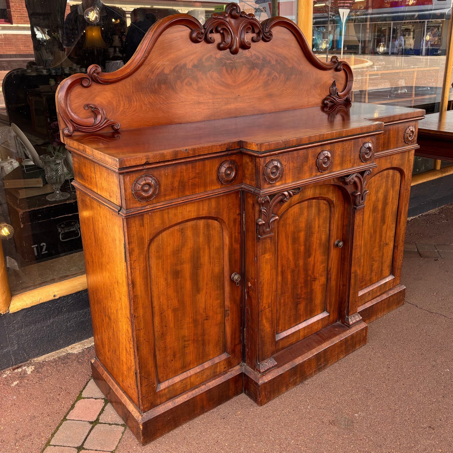 Victorian Mahogany Three-Door Chiffonier c.1870