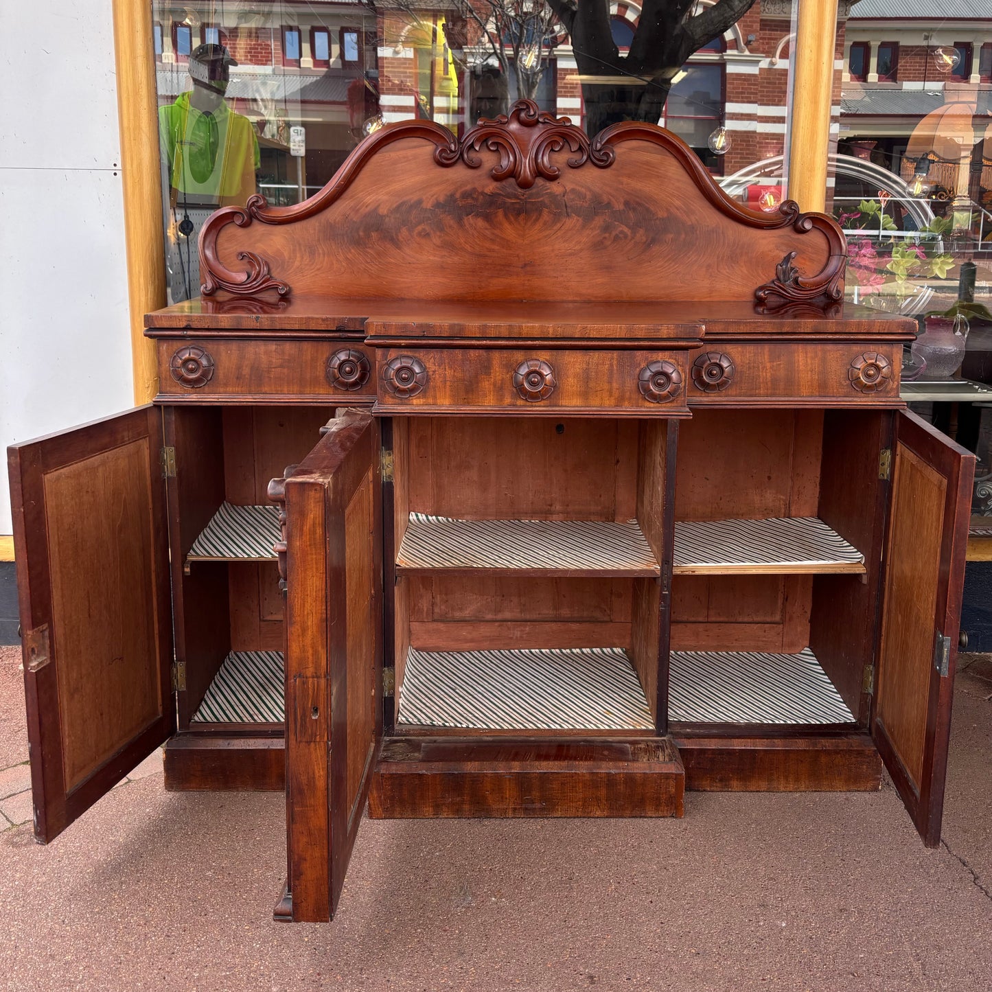 Victorian Mahogany Three-Door Chiffonier c.1870