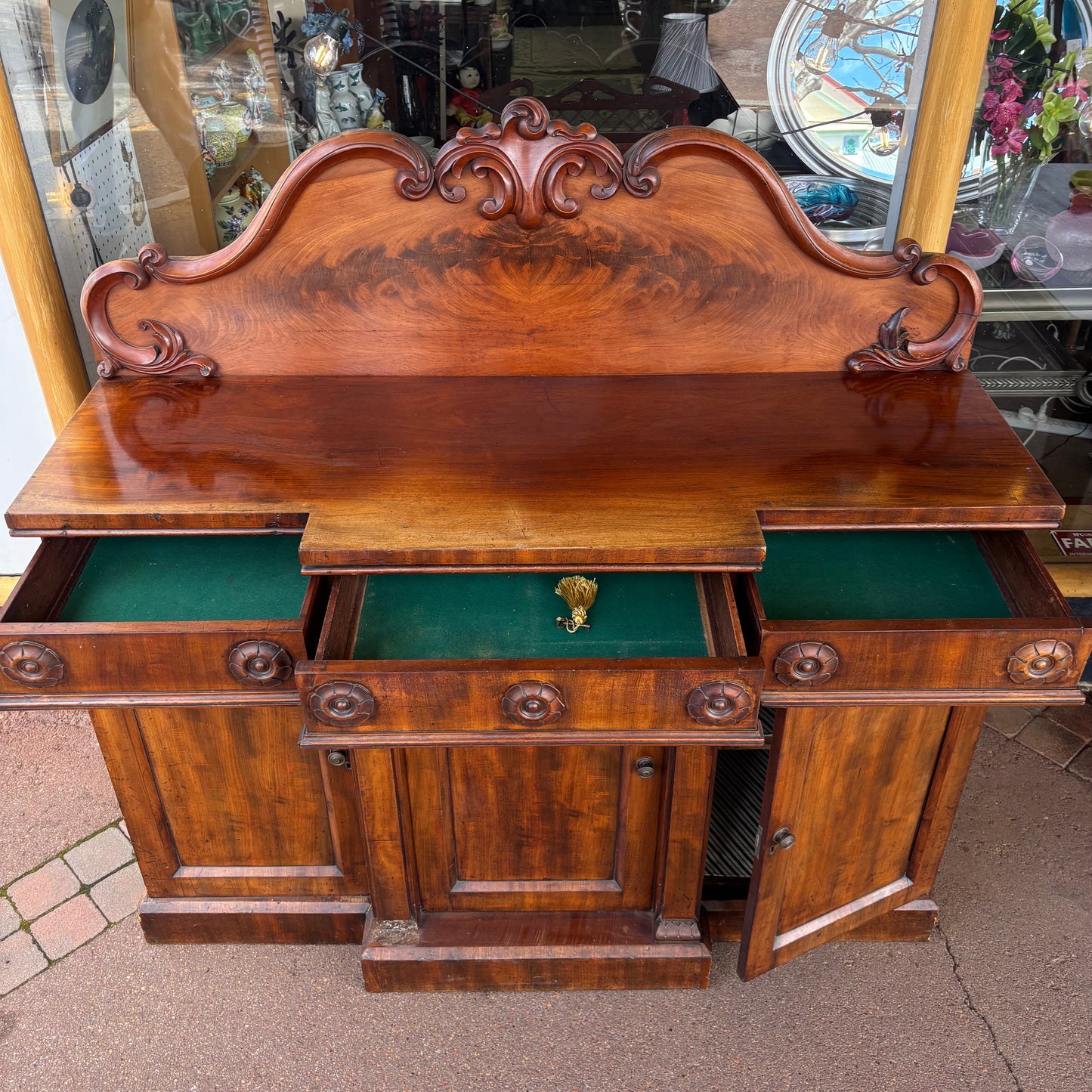 Victorian Mahogany Three-Door Chiffonier c.1870