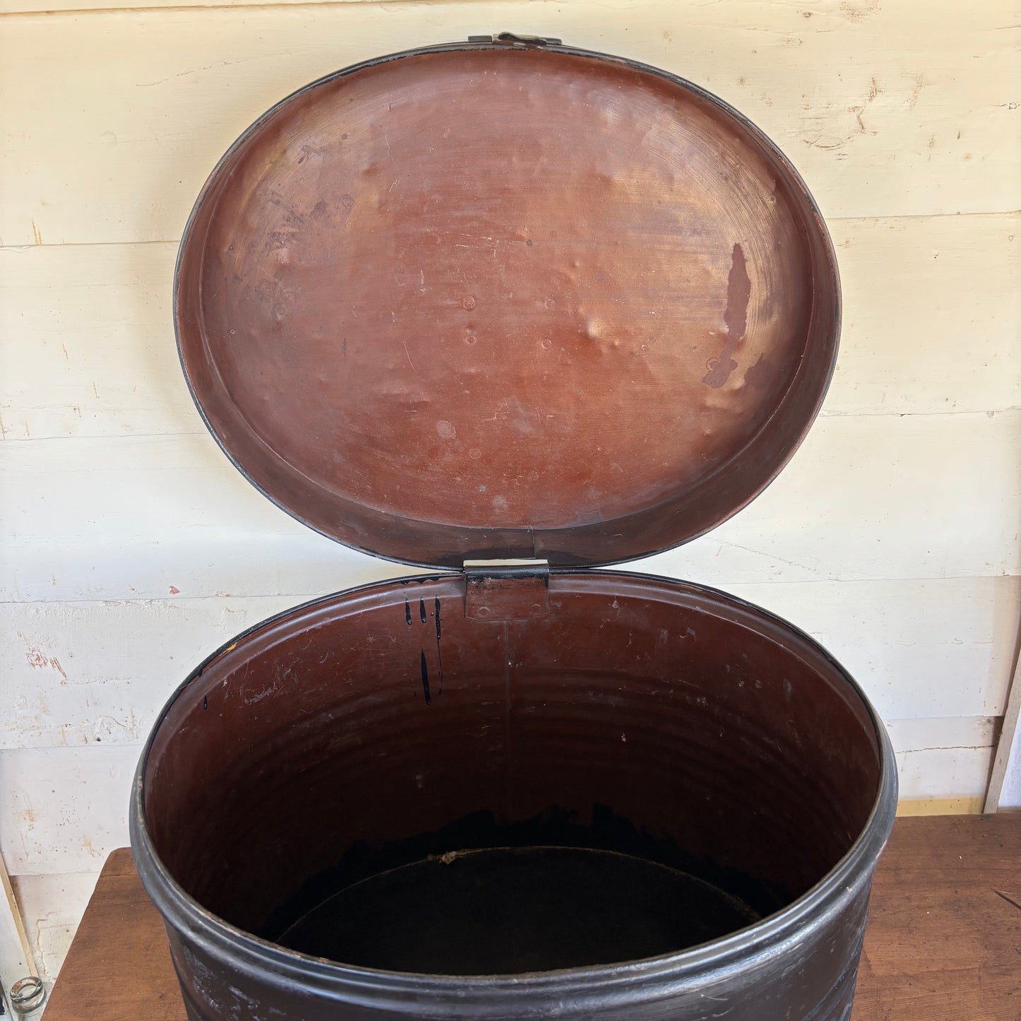 Victorian Japanned Tin Hat Box – c.1900