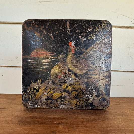 Huntley & Palmers “Cockerel and Hen” Biscuit Tin – c.1920