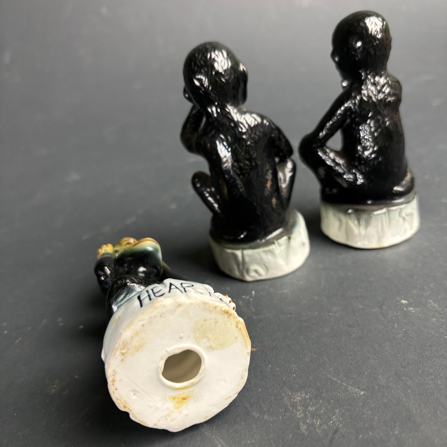 Vintage See Hear Speak No Evil Monkeys – Ceramic Figurine Set