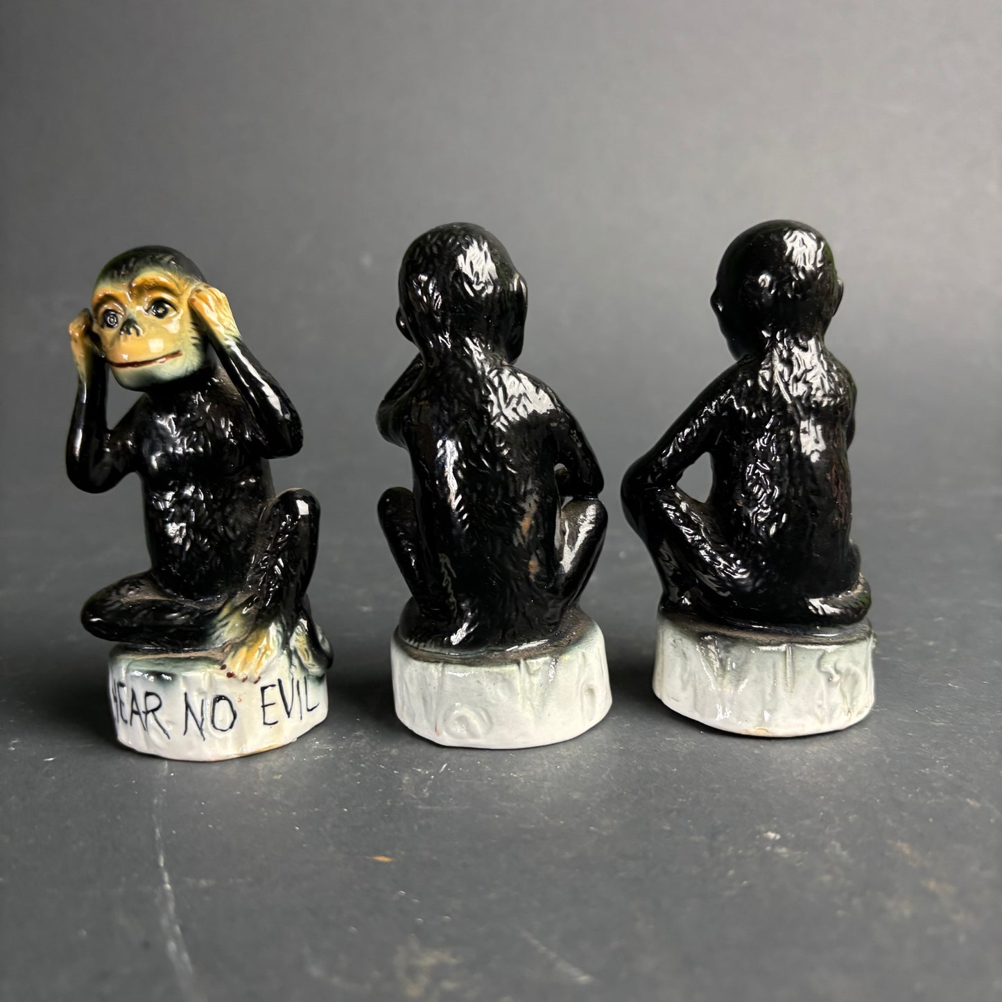Vintage See Hear Speak No Evil Monkeys – Ceramic Figurine Set