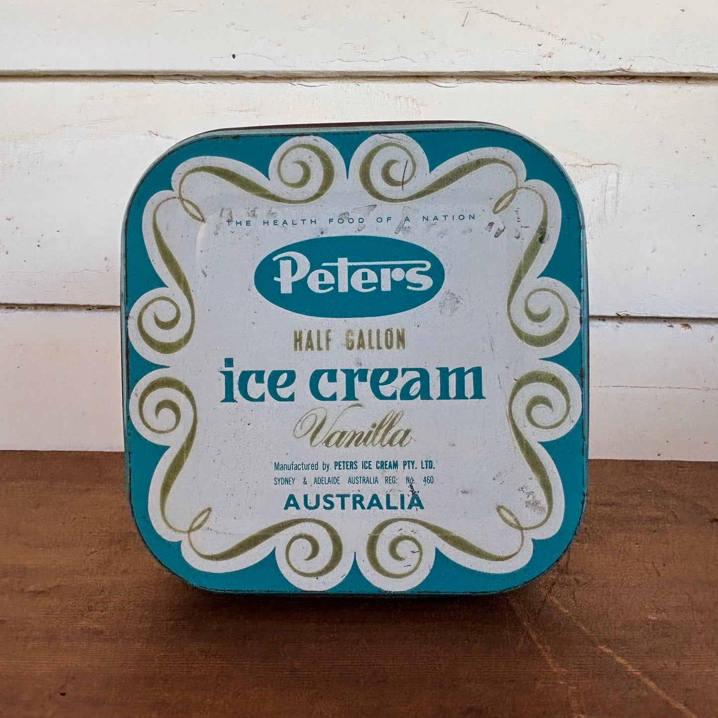Vintage Peters Ice Cream Half-Gallon Tin – Vanilla, c.1950s