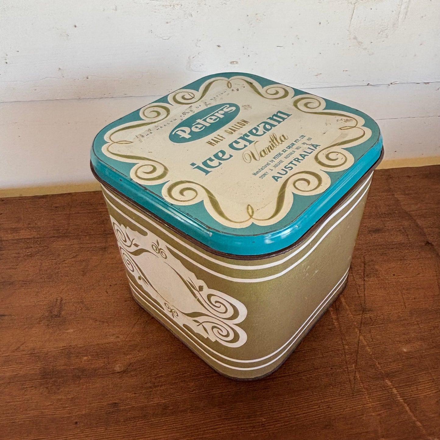 Vintage Peters Ice Cream Half-Gallon Tin – Vanilla, c.1950s