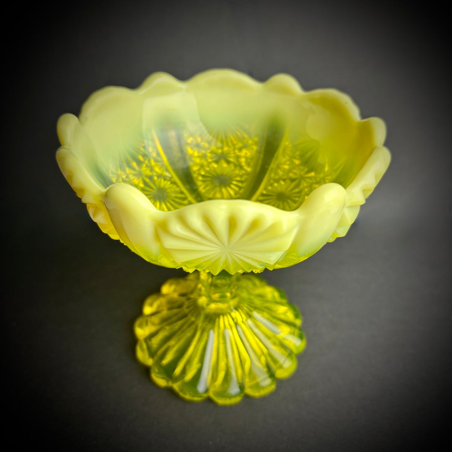 Small Victorian Uranium Pearline Comport