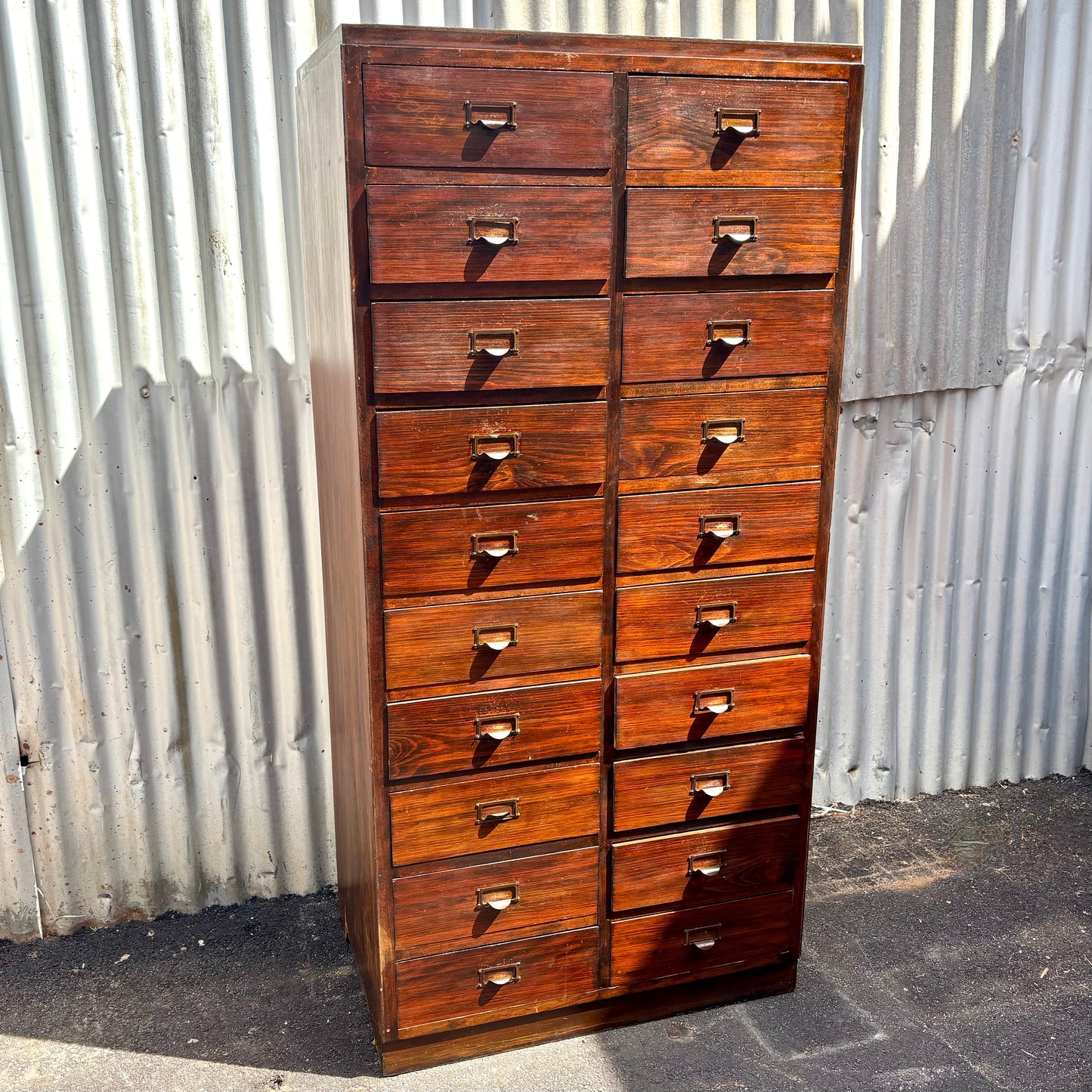 Vintage 20 Drawer Timber Filing Cabinet – Industrial Storage Chest