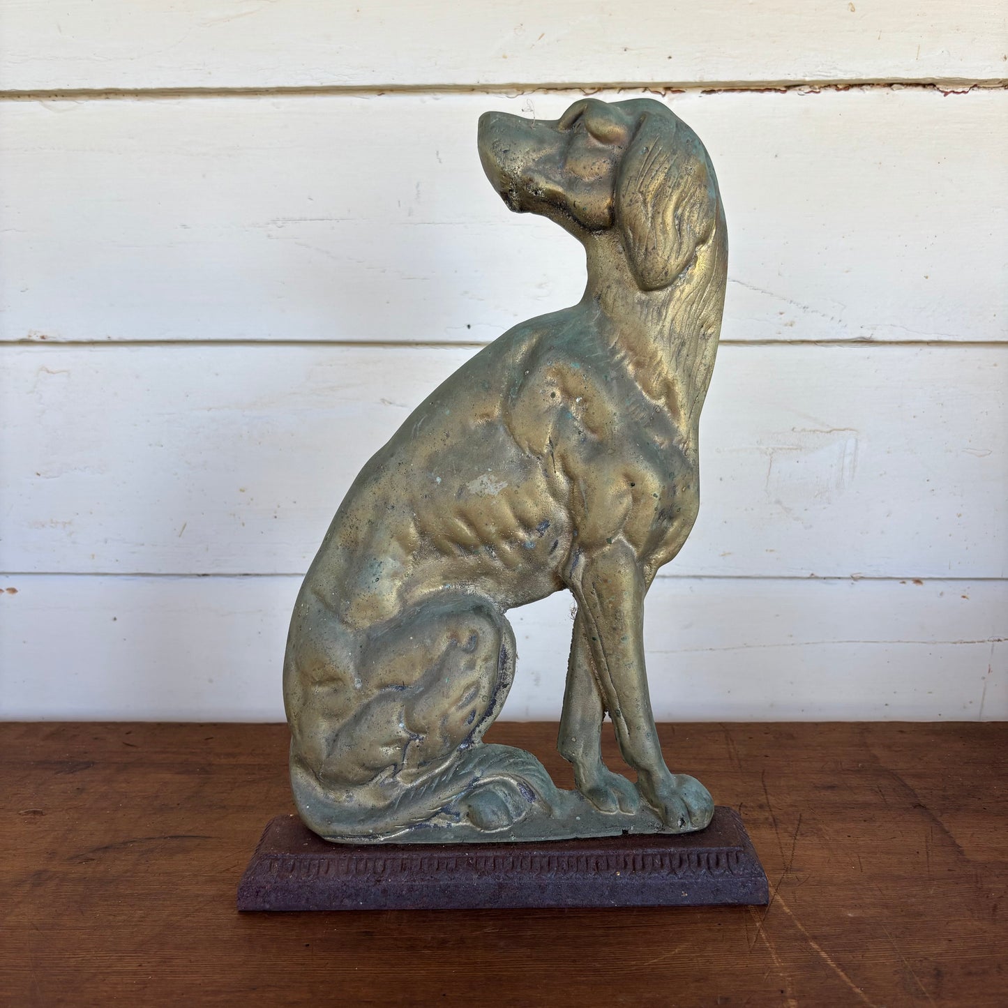 Vintage Brass & Iron Dog Doorstop