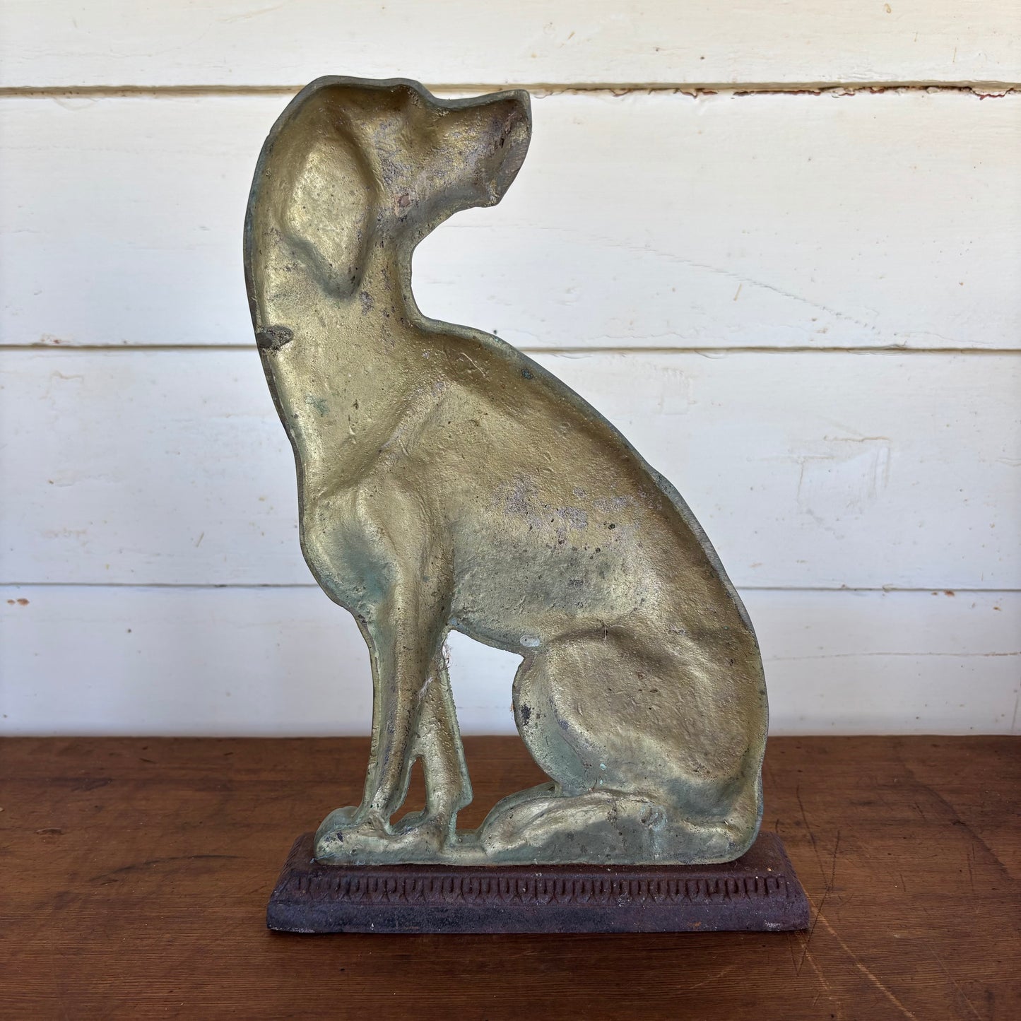 Vintage Brass & Iron Dog Doorstop