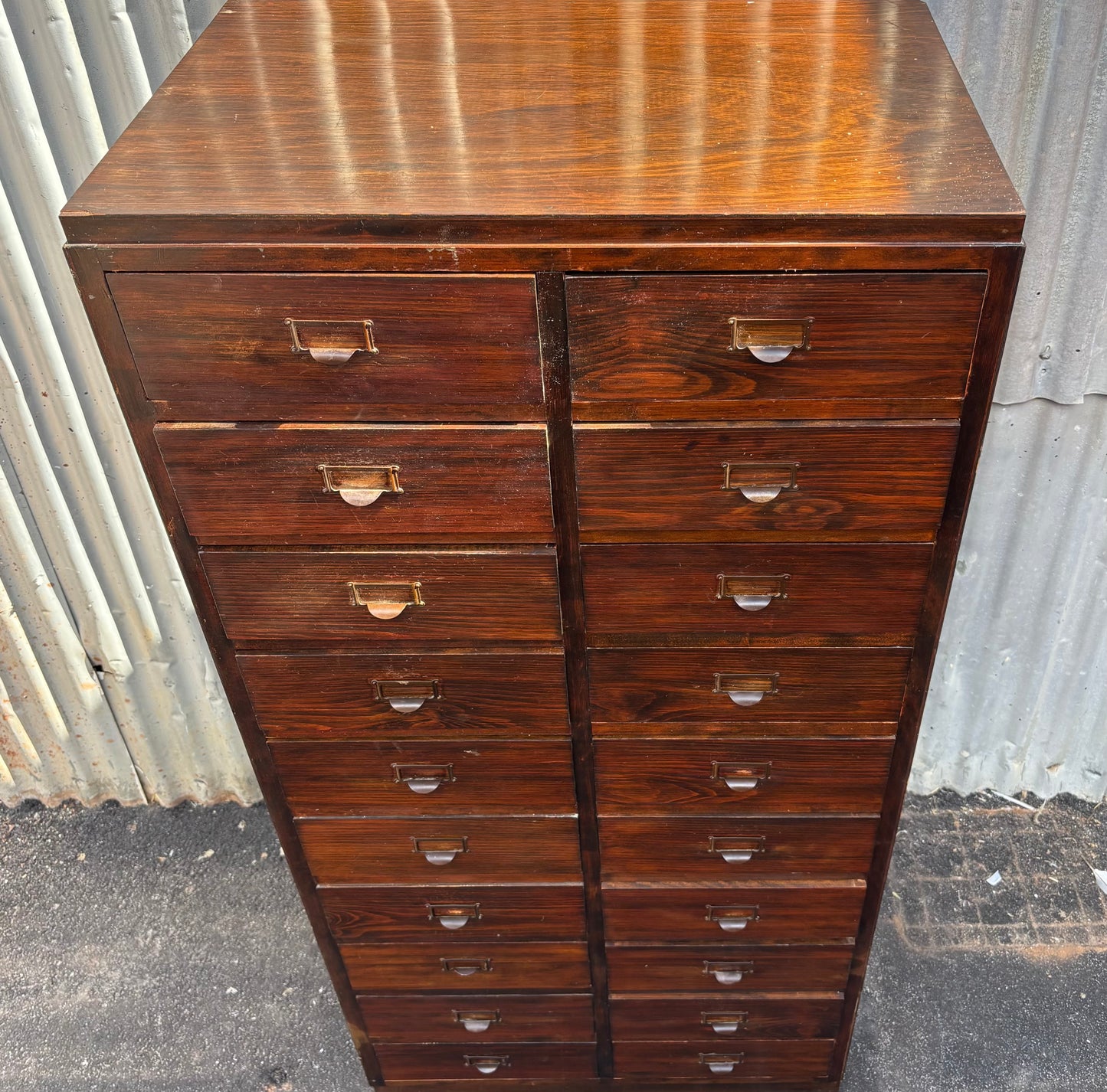 Vintage 20 Drawer Timber Filing Cabinet – Industrial Storage Chest