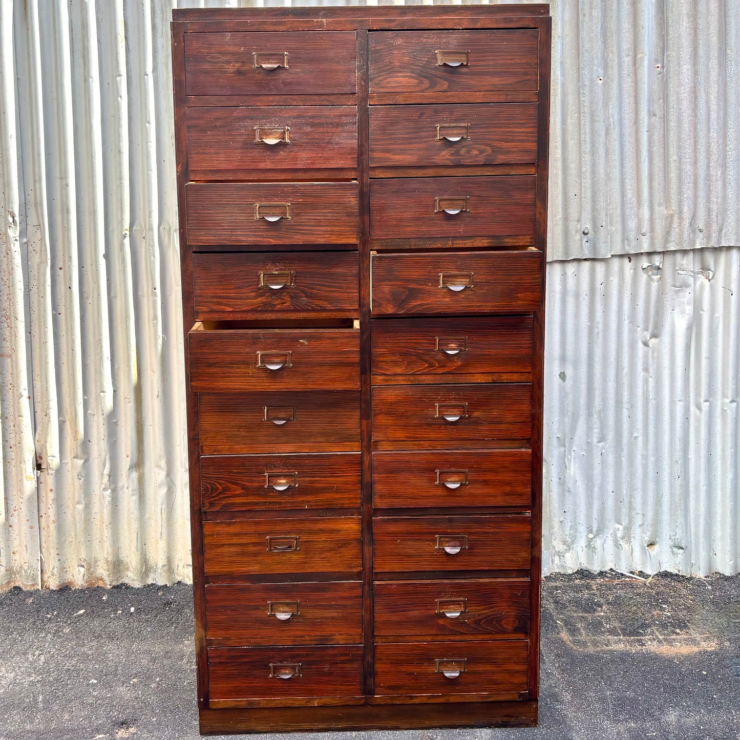 Vintage 20 Drawer Timber Filing Cabinet – Industrial Storage Chest
