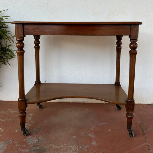 Late Victorian Mahogany and Oak Two-Tier Serving Table
