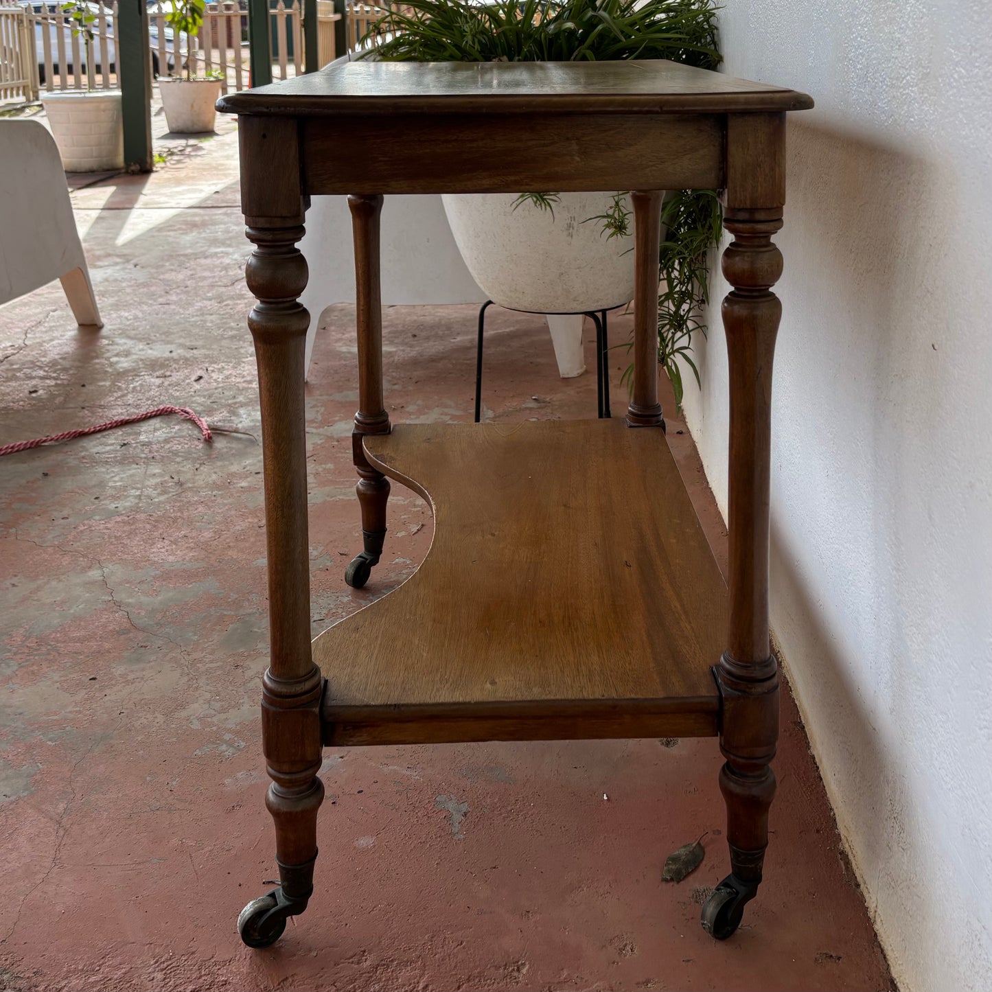 Late Victorian Mahogany and Oak Two-Tier Serving Table