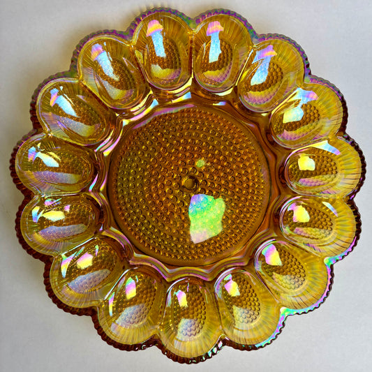 Carnival Glass Deviled Egg Platter