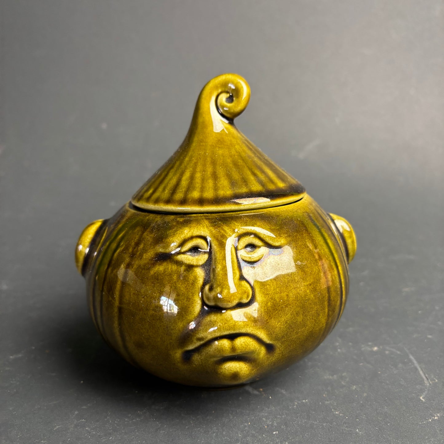 Vintage Pickled Onion Face Pot – English Character Ware Jar