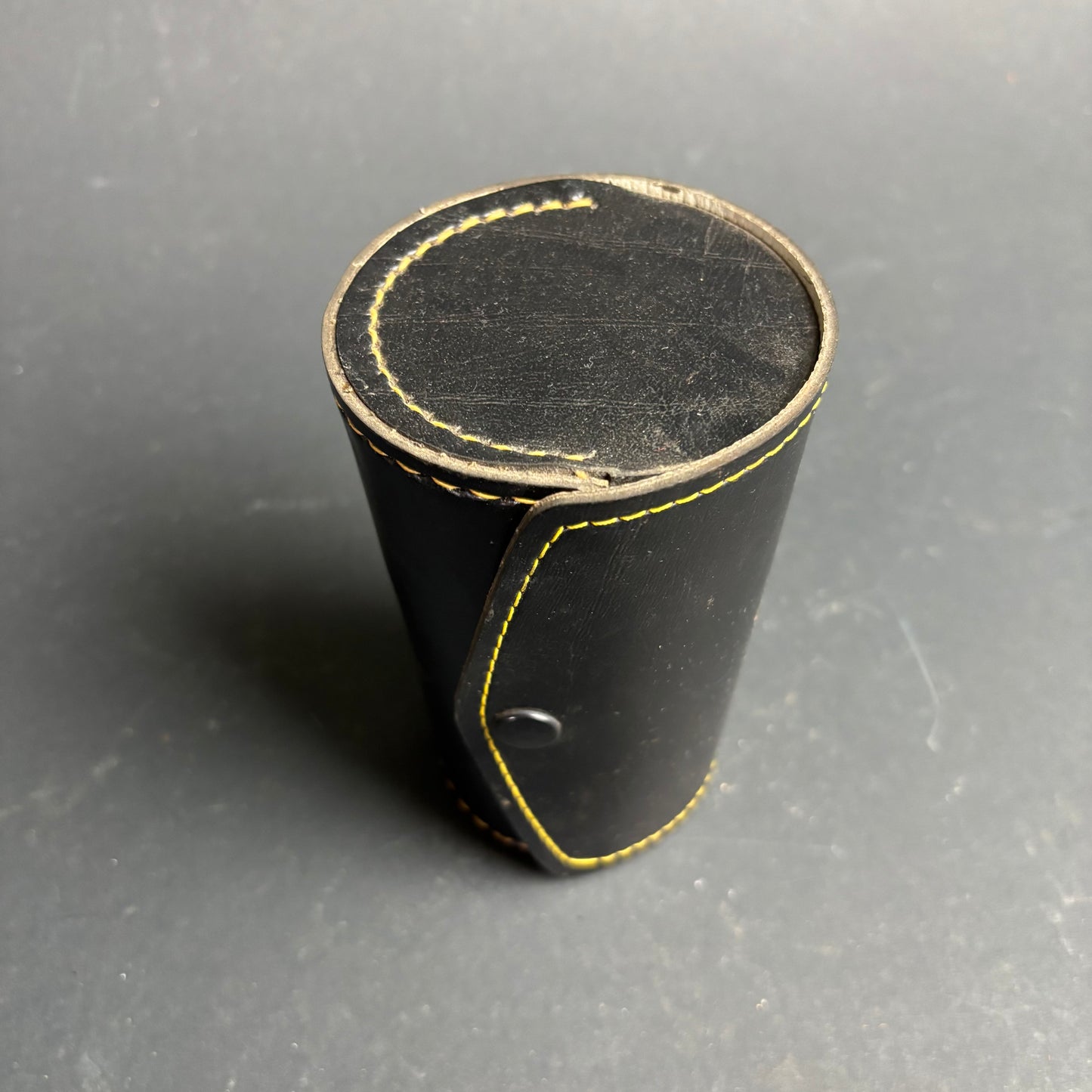 Vintage 1970s Anodised Aluminium Travel Cup Set with Leather Case & Bottle Opener