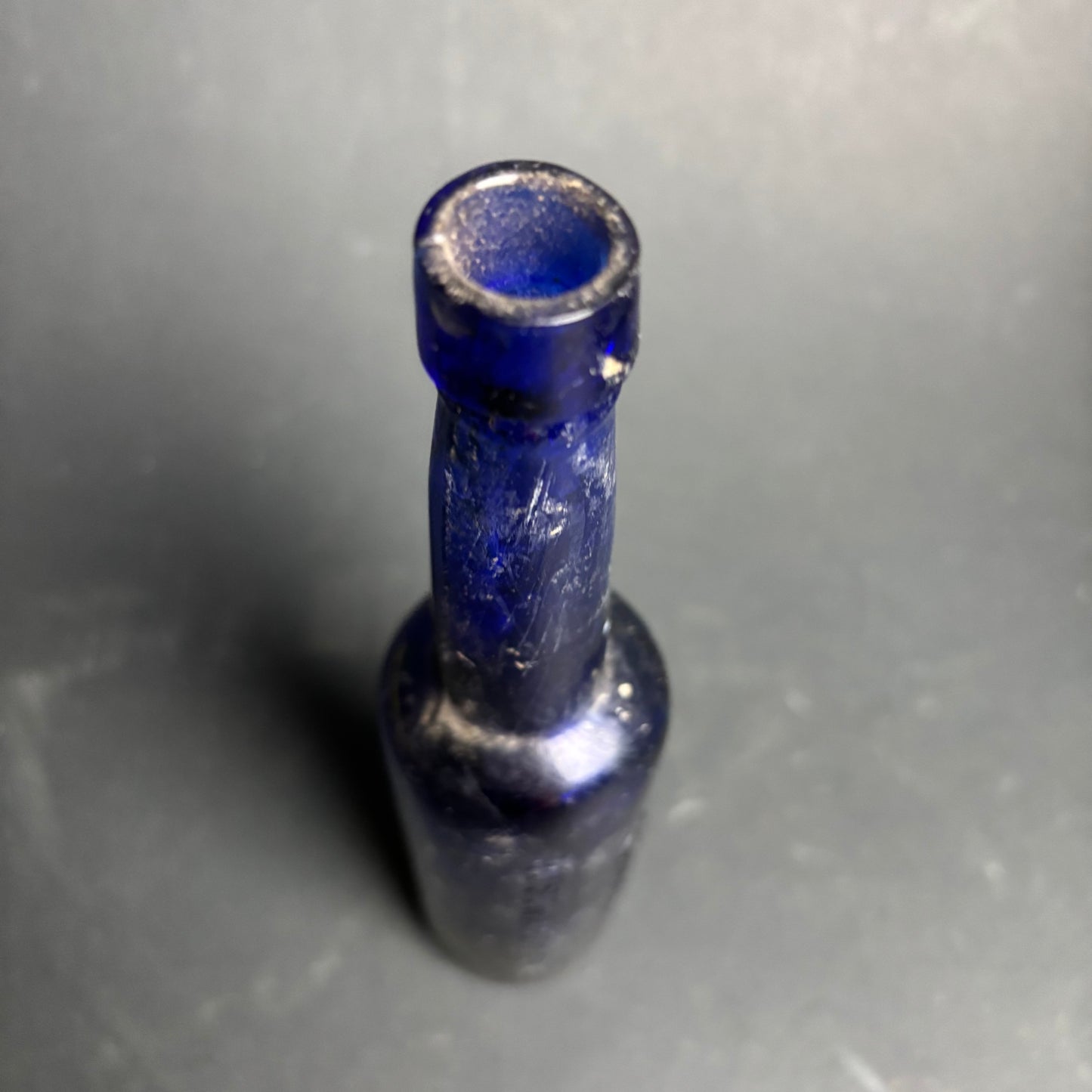 Antique Cobalt Blue Glass Bottle – Faulding & Co Ltd Perth – Embossed Chemist Bottle