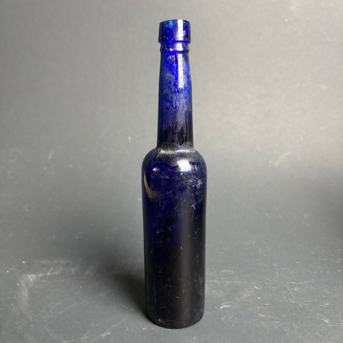 Antique Cobalt Blue Glass Bottle – Faulding & Co Ltd Perth – Embossed Chemist Bottle