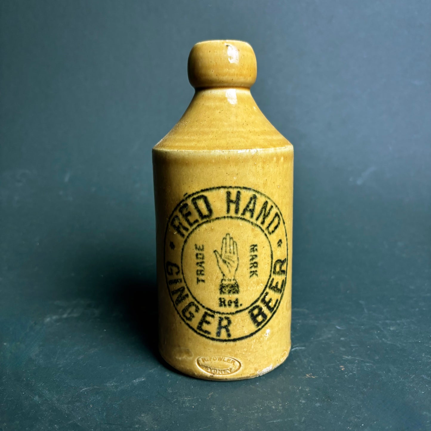Red Hand Ginger Beer Bottle – R. Fowler Sydney – c1900 (Damaged)
