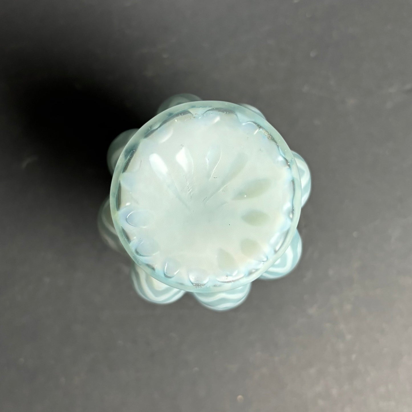 Vintage Blue Cased Art Glass Vase – Czech / Murano Style