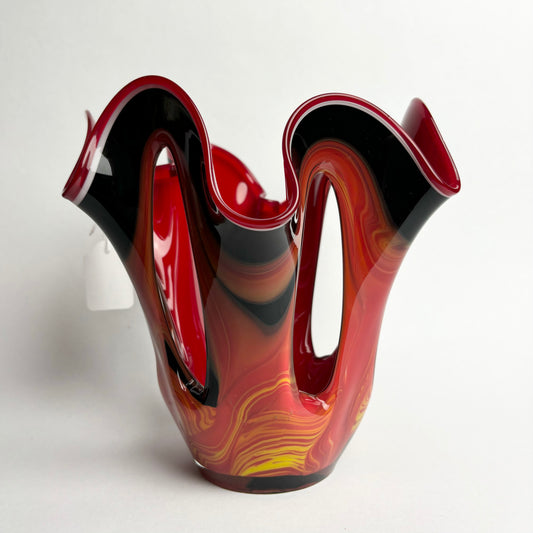 Vintage Murano Fazzoletto Handkerchief Art Glass Vase