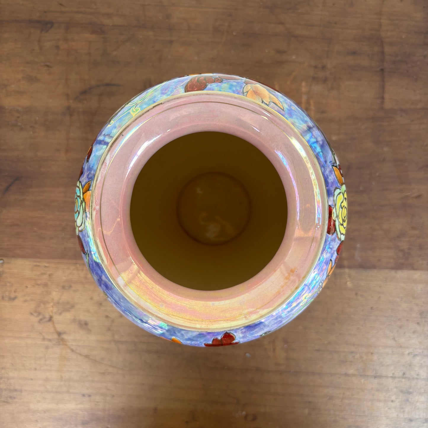 Royal Winton Lustre Vase – 40 cm, Hand-Enamelled, c.1935