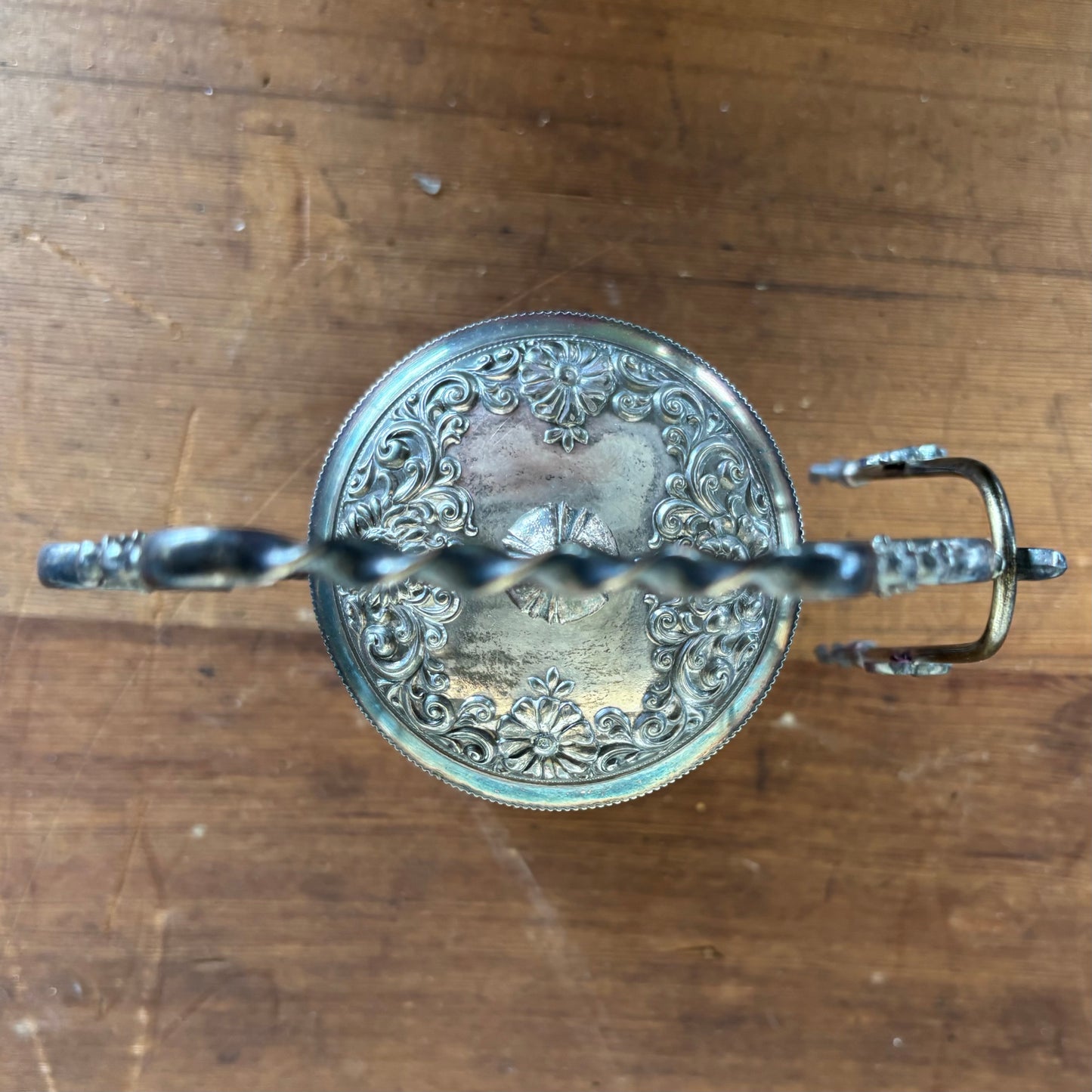 Victorian Cranberry Glass Pickle Caster (c.1880s)