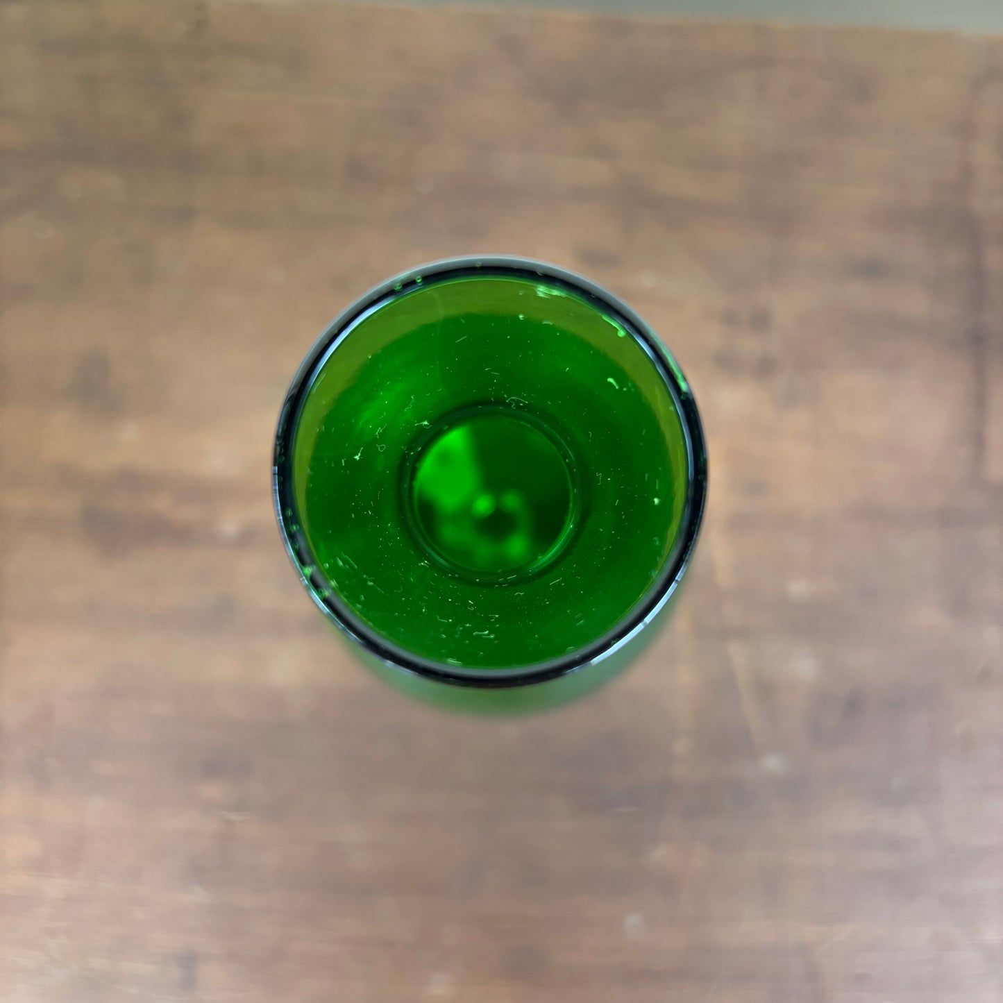 Emerald Green Studio Glass Vase – Footed Base, c.1970s–80s