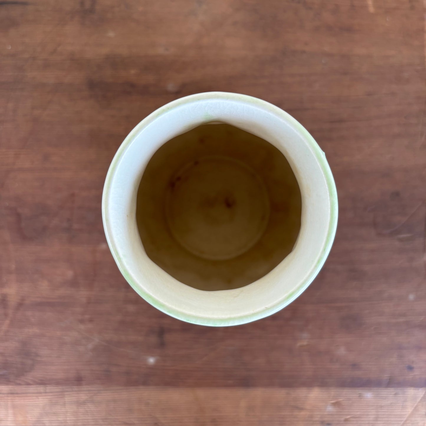 Pair of Vintage Relief Pottery Vases – Hand-Painted Floral & Tree Motif