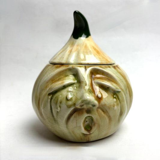 Vintage Pickled Onion Ugly Face Lidded Jar by Toni Raymond