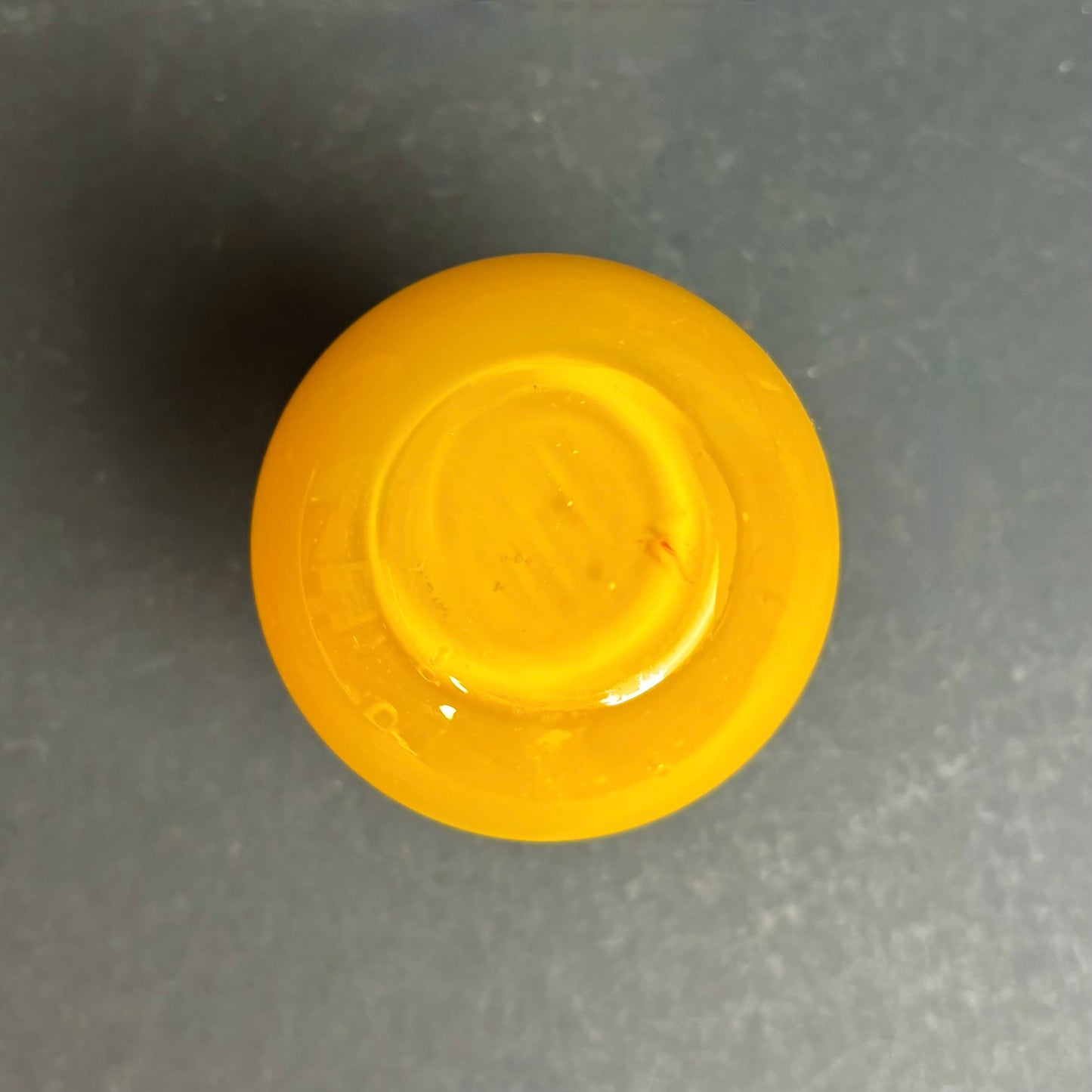 Art Deco Czech Tango Glass Vase Yellow with Black Banding c.1930s