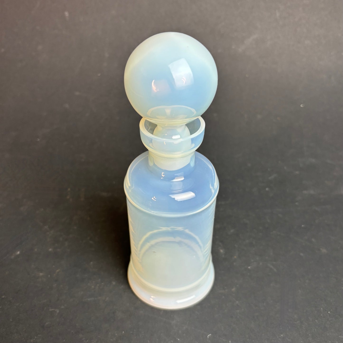 Art Deco French Opalescent Glass Scent Bottle ‘Moonstone Blue’ c.1930