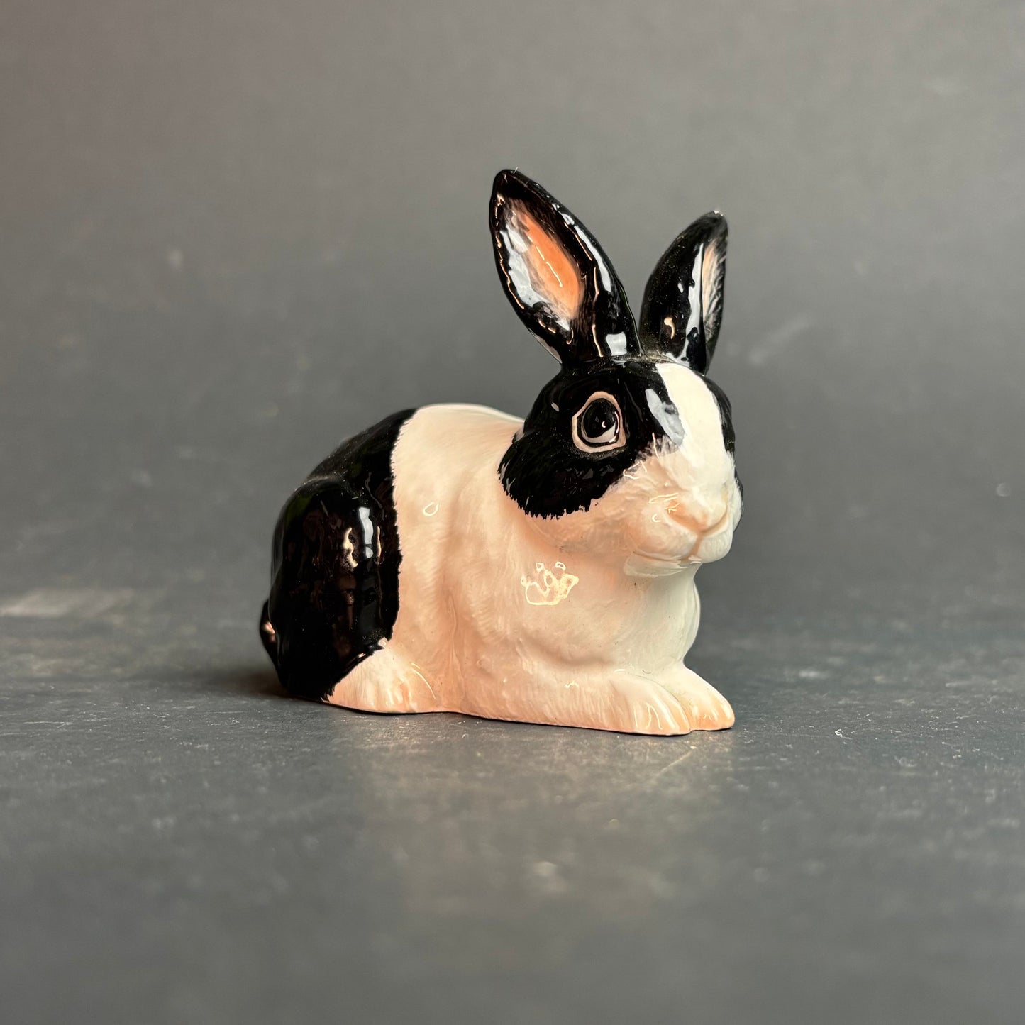 John Beswick England Rabbit Figurine – Black & White Bunny