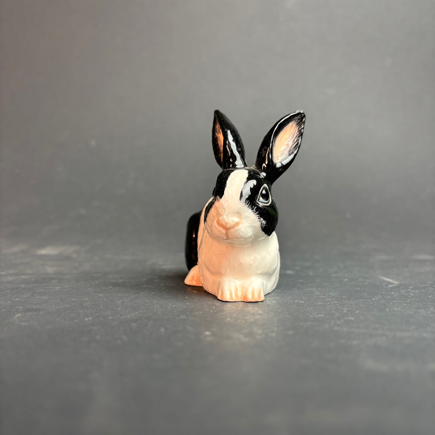 John Beswick England Rabbit Figurine – Black & White Bunny