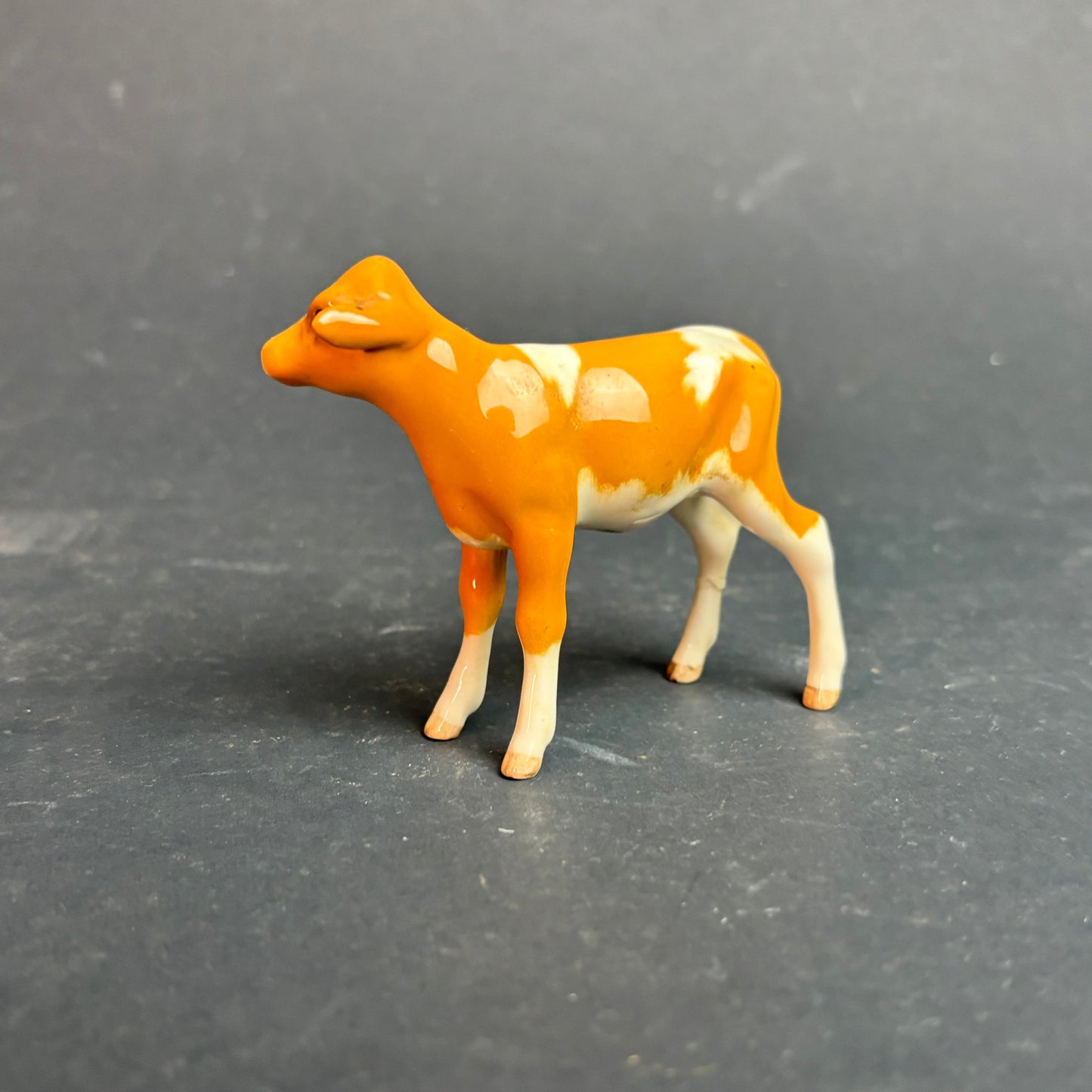 Beswick England Calf Figurine – Brown & White Miniature Cow