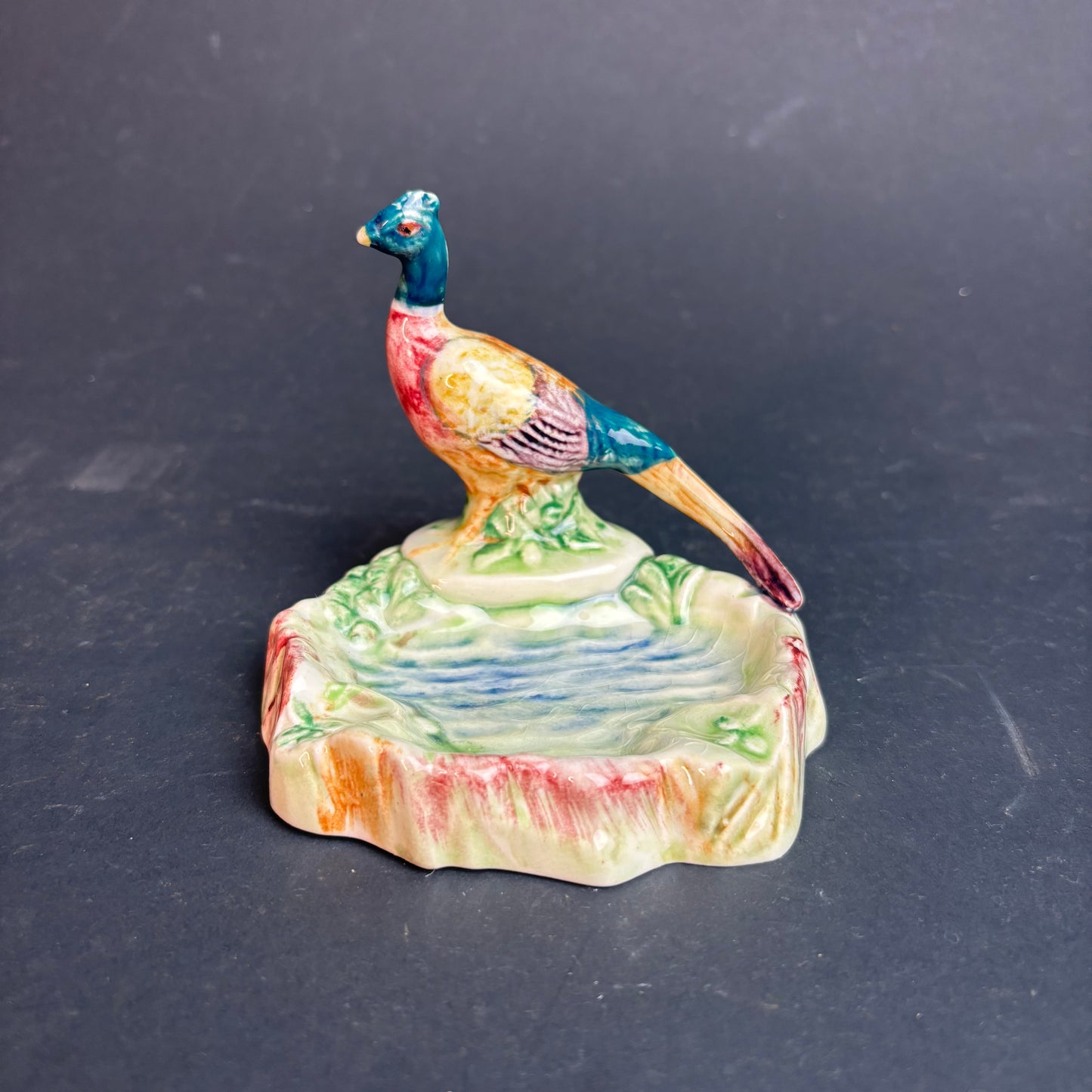 Beswick England Pheasant Trinket Dish – Vintage Ceramic Bird Pin Tray