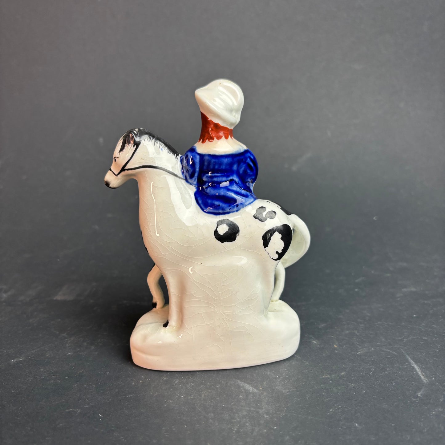 Vintage Staffordshire Style Equestrian Figurine – Woman on Horse c.1930s–50s